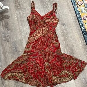 Bandolino Red Paisley Midi Dress